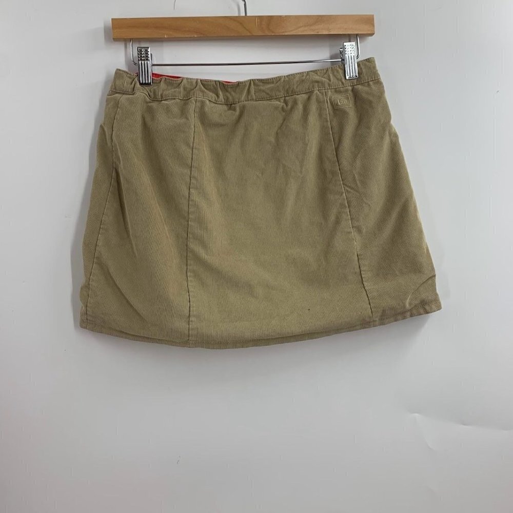 Rei Girls Skirt Mini‎ Corduroy Wrap Brown Lined Snap Button Stretch Size L - Picture 2 of 15